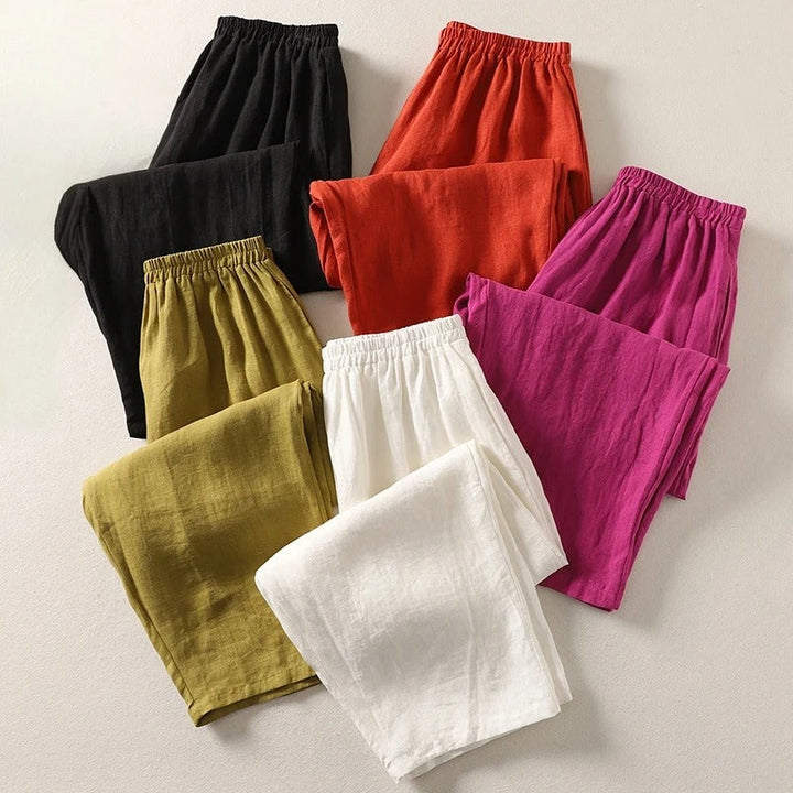 Amalia | Linen-Blend Wide-Leg Pant
