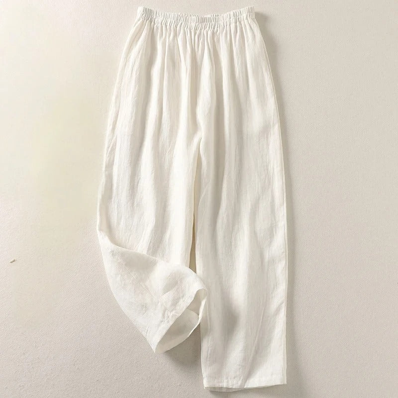 Amalia | Linen-Blend Wide-Leg Pant