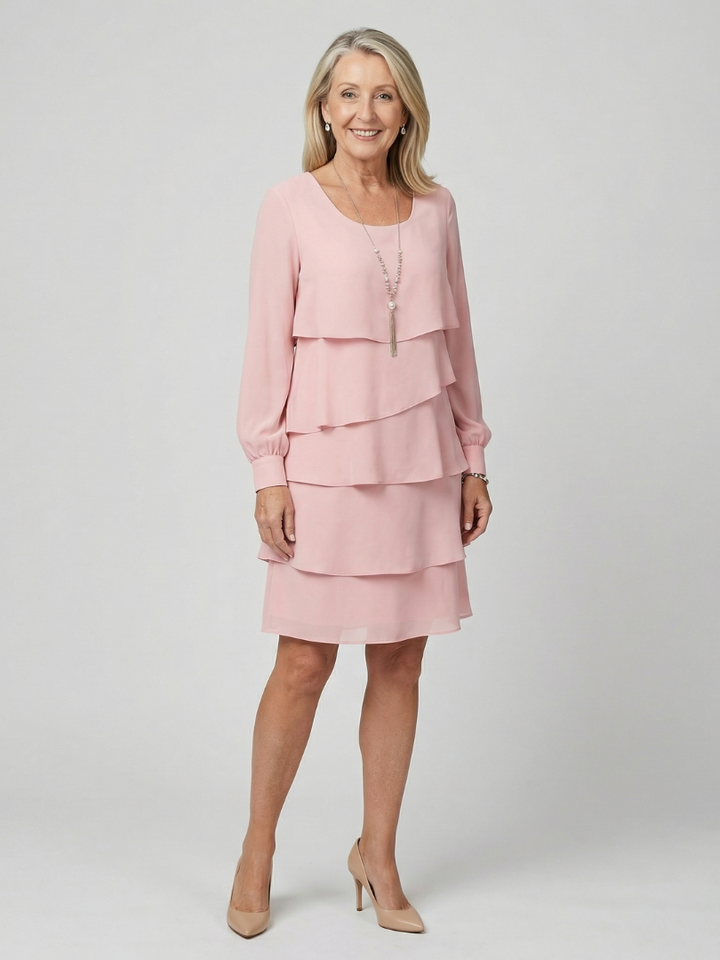 Amanda | Clean Layered Knee Length Dress