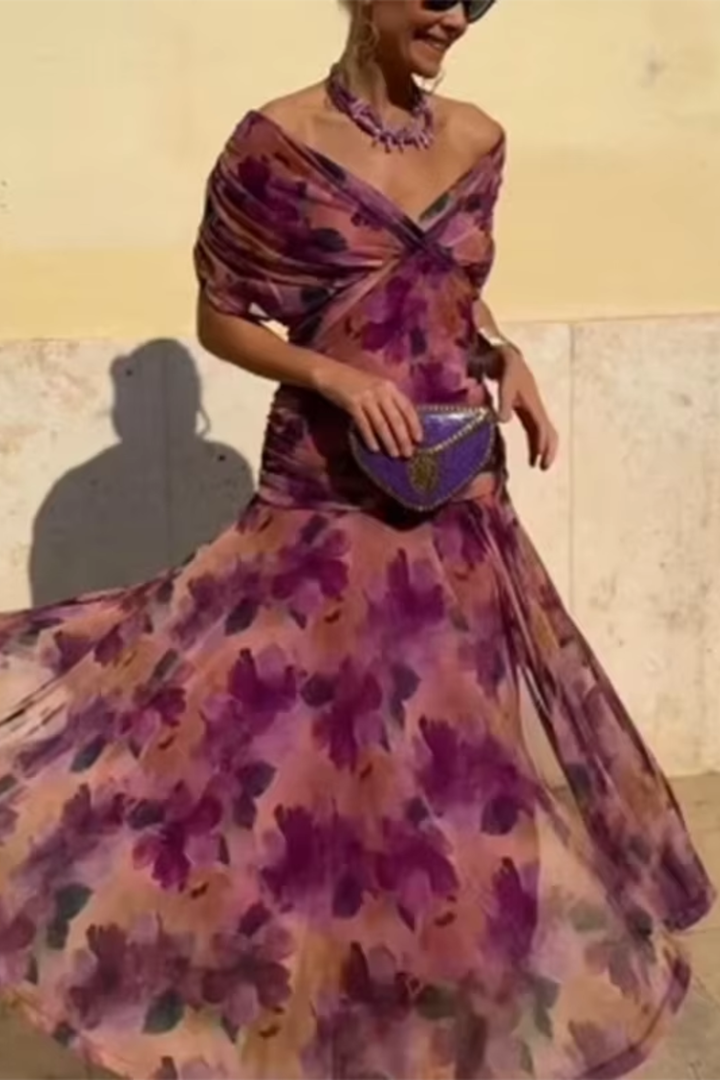 Louise | Elegant V-Neck Maxi Occasion Dress