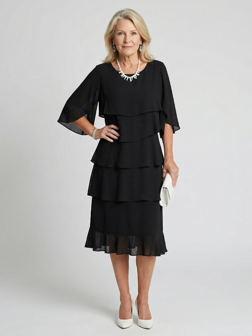 Brenda | Layered Tier Midi Dress