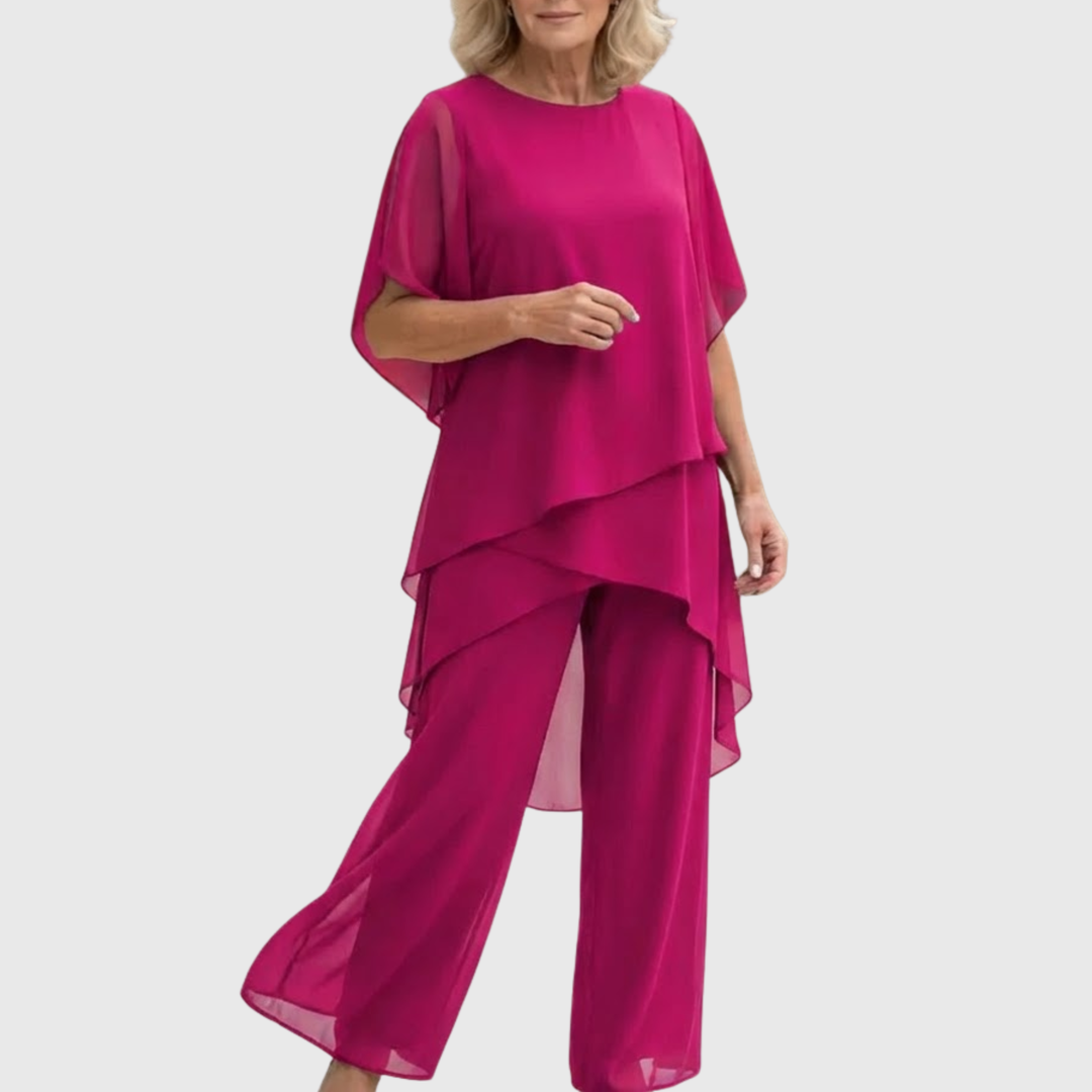 Elena | Elegant Draped Palazzo Set