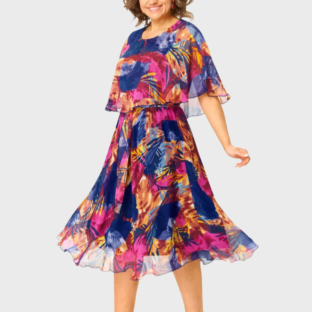 BARBARA | COMFORTABLE PLUS SIZE CHIFFON DRESS
