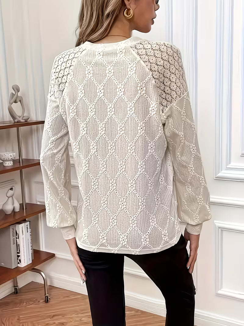 Gisellae | Textured Long Sleeve Blouse
