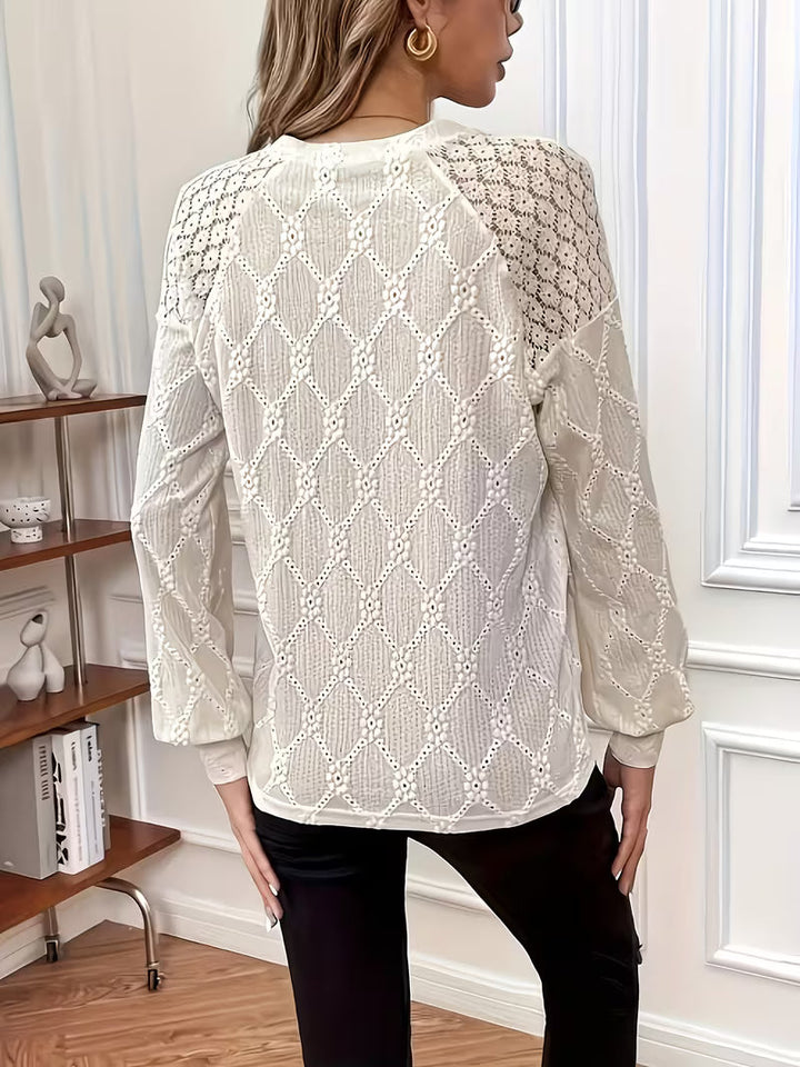 Gisellae | Textured Long Sleeve Blouse