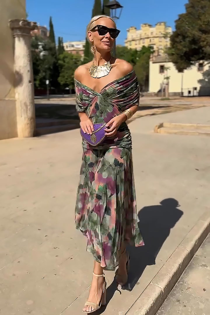 Louise | Elegant V-Neck Maxi Occasion Dress