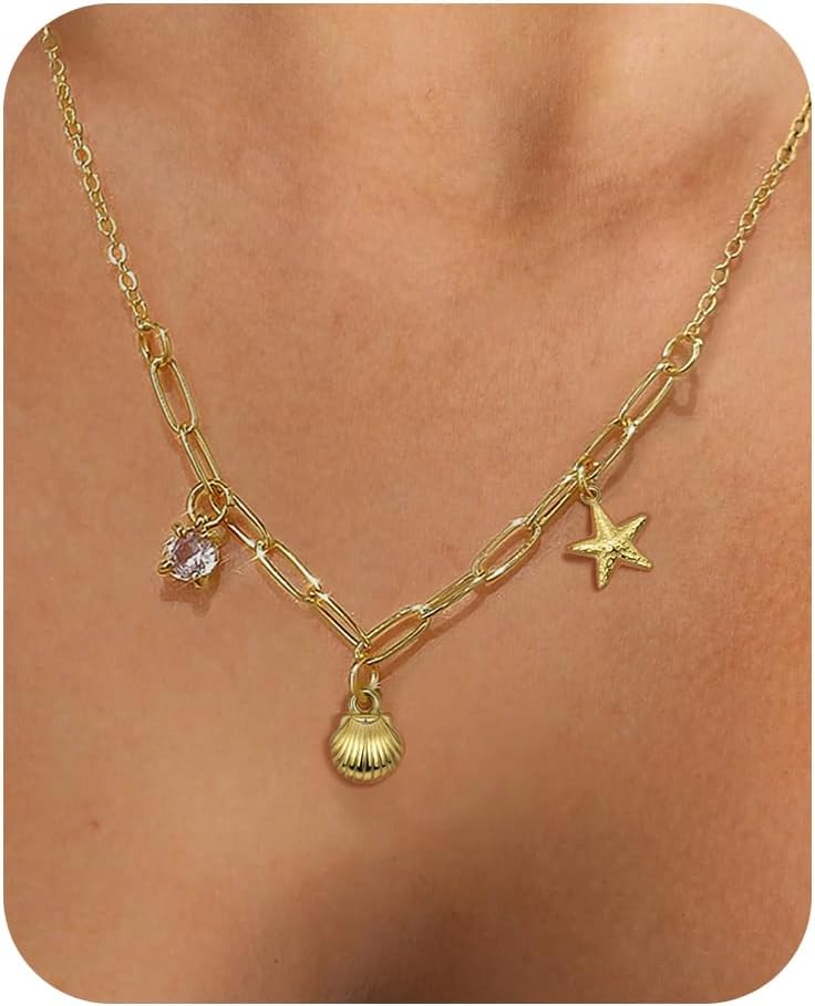 Marina | Layered Shell &amp; Starfish Necklace