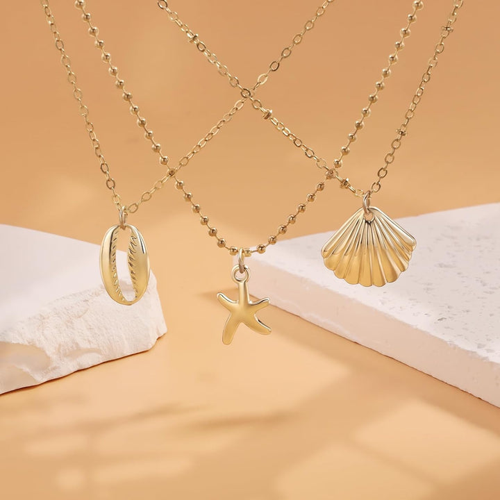 Marina | Layered Shell &amp; Starfish Necklace