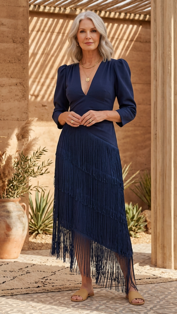 Sofia - Elegant Fringe Dress