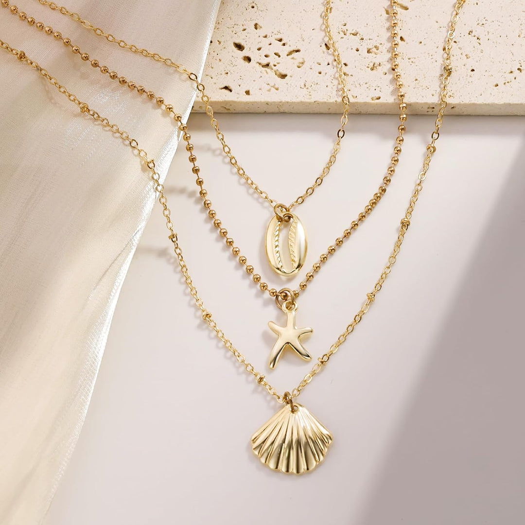 Marina | Layered Shell &amp; Starfish Necklace
