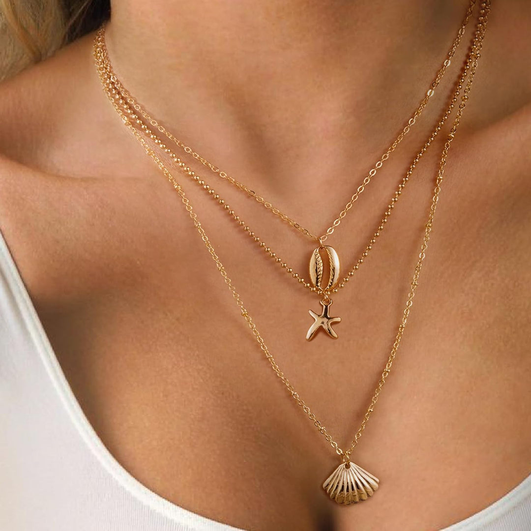 Marina | Layered Shell &amp; Starfish Necklace