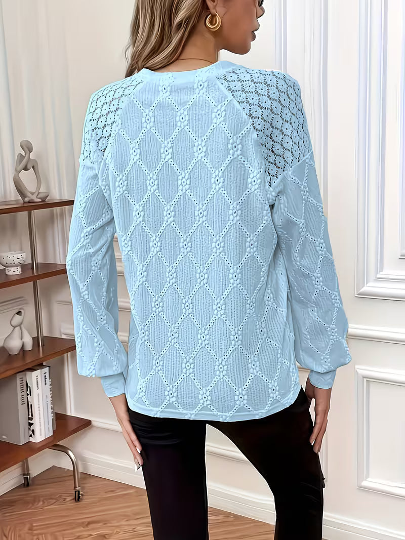 Gisellae | Textured Long Sleeve Blouse