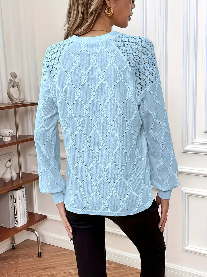 Gisellae | Textured Long Sleeve Blouse