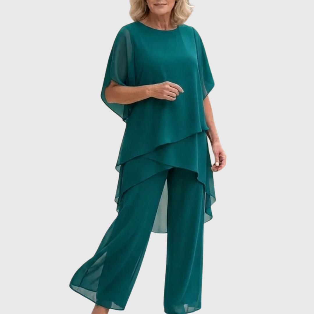 Elena | Elegant Draped Palazzo Set