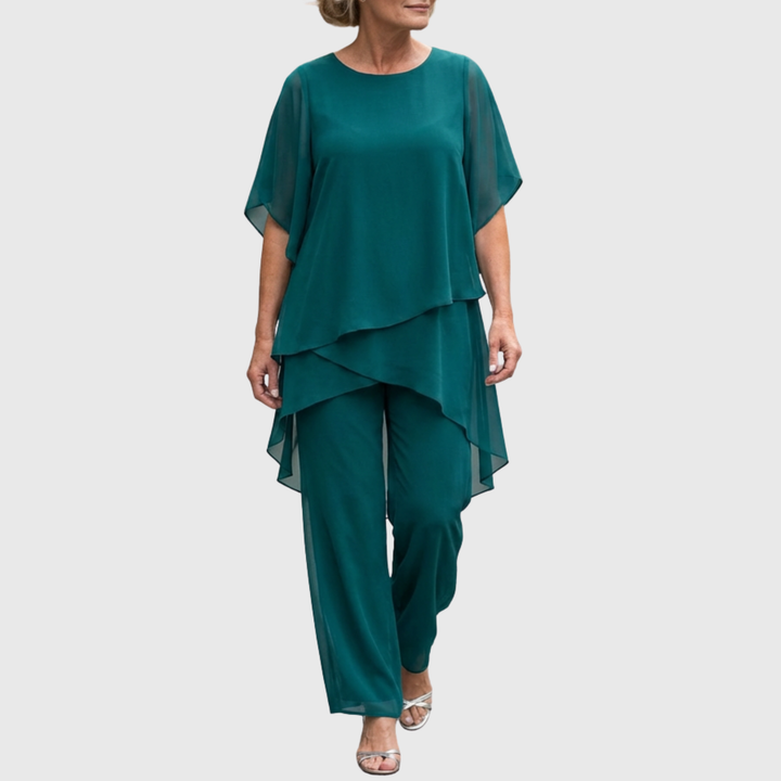 Elena | Elegant Draped Palazzo Set