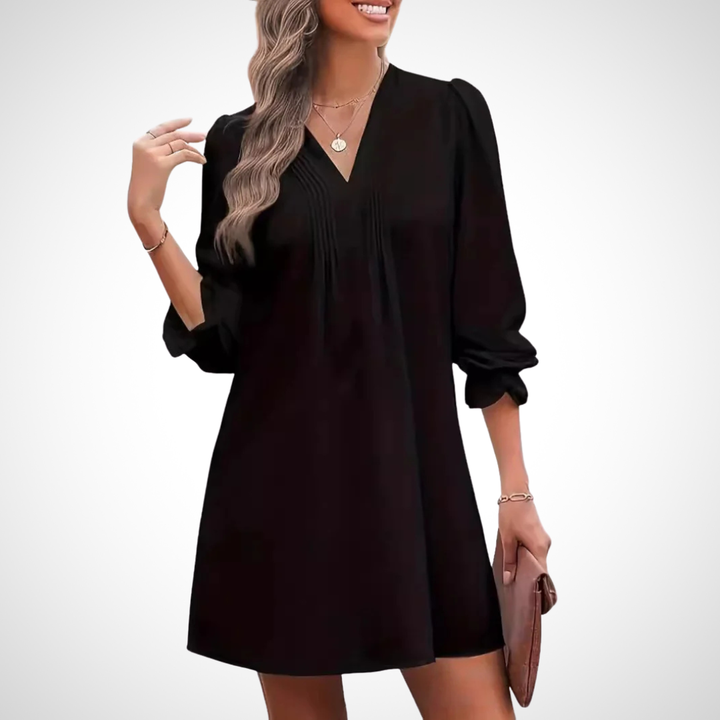 LUCINDA™ | Elegant Ruffled V-Neck Dress
