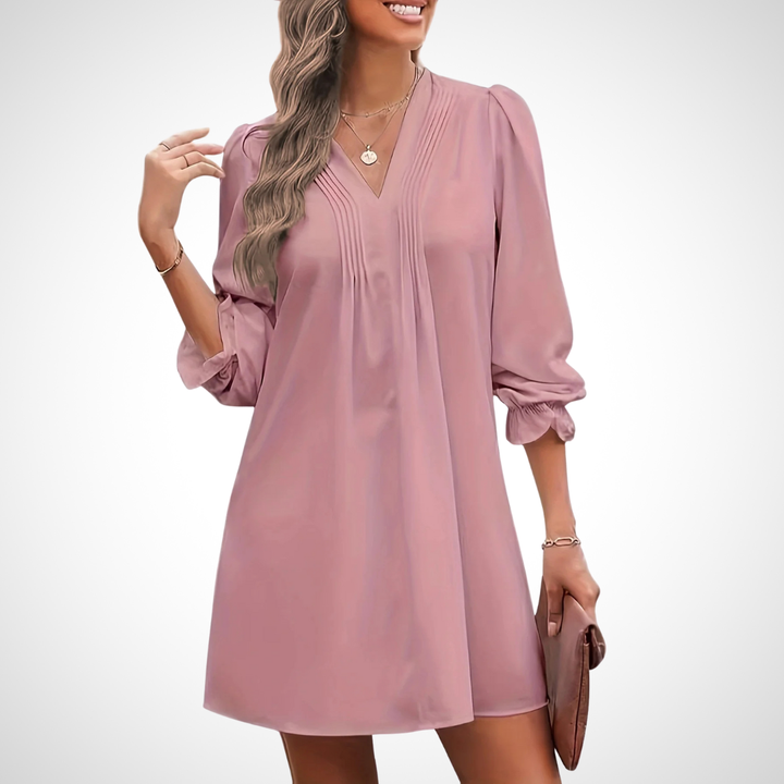 LUCINDA™ | Elegant Ruffled V-Neck Dress