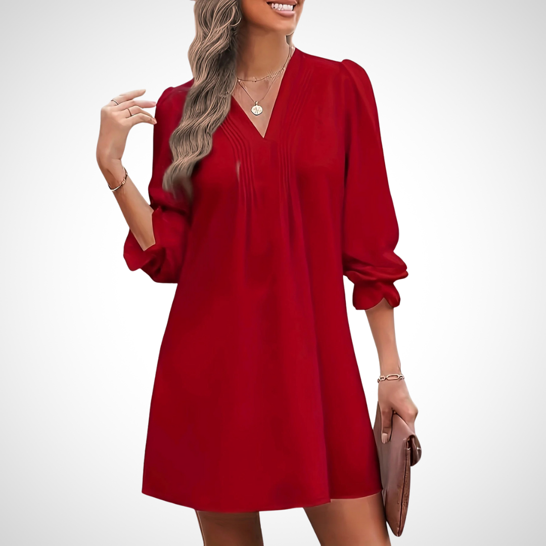 LUCINDA™ | Elegant Ruffled V-Neck Dress