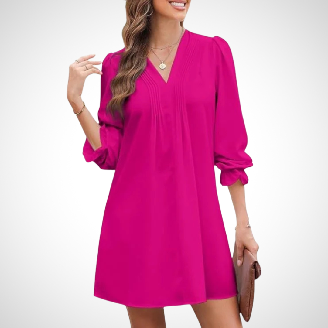 LUCINDA™ | Elegant Ruffled V-Neck Dress