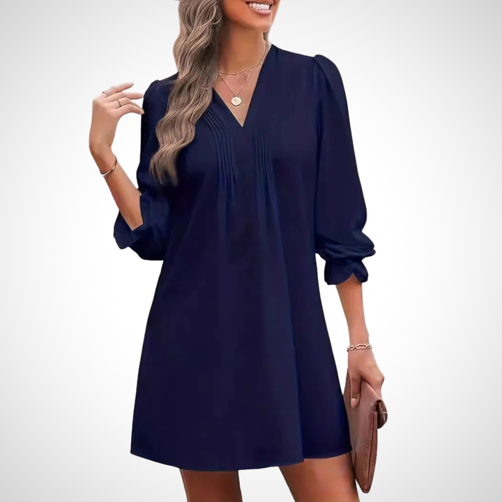 LUCINDA™ | Elegant Ruffled V-Neck Dress