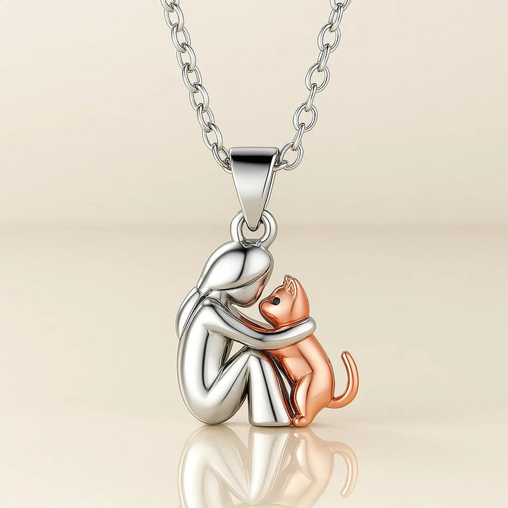 Dog/Cat Hug Pendant Necklace