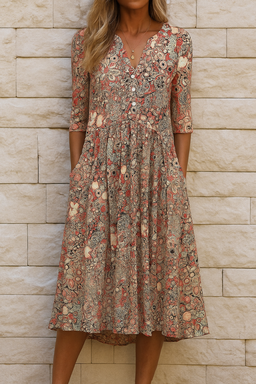 Mona - Elegant V-Neck Dress
