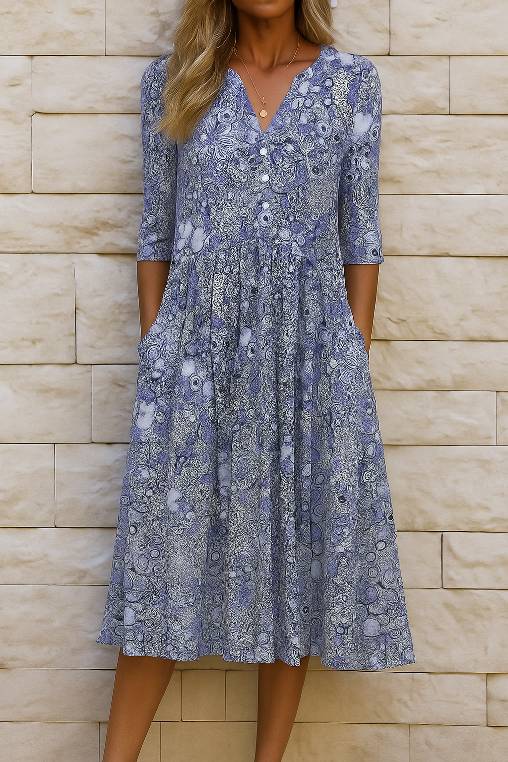 Mona - Elegant V-Neck Dress