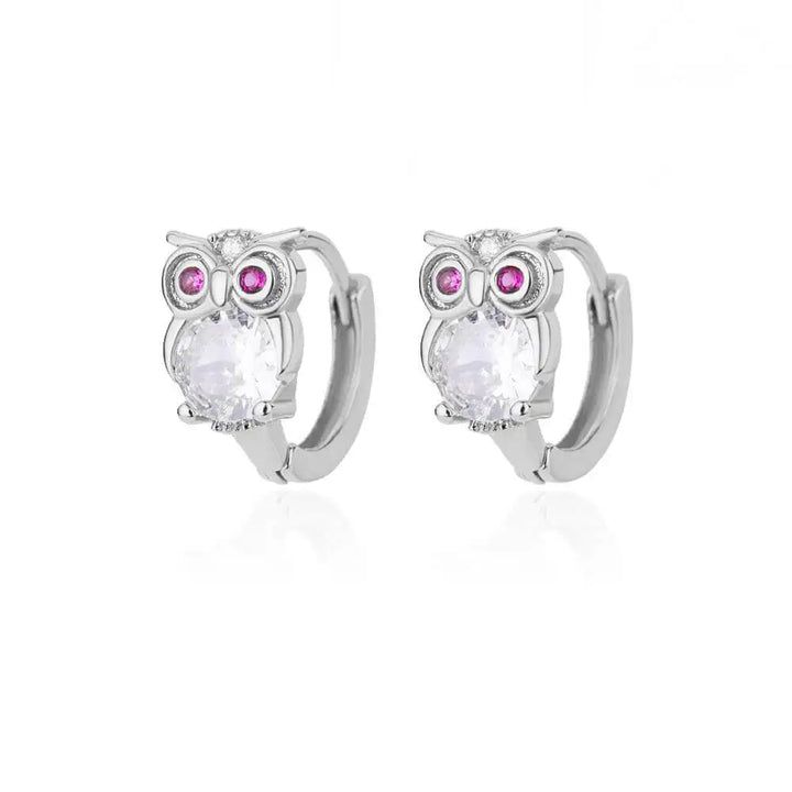 Crystal Animal Hoop Earrings