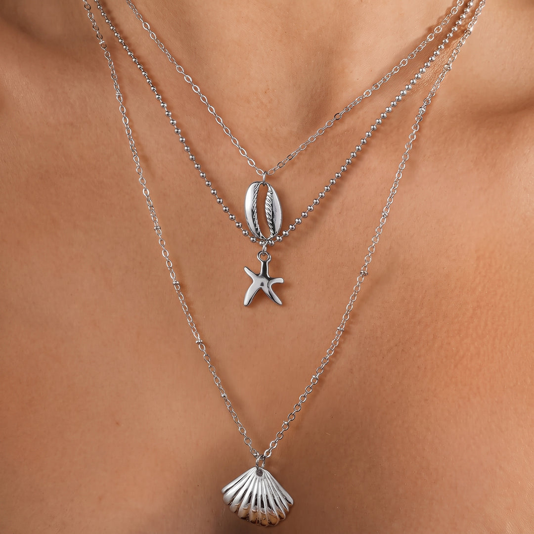 Marina | Layered Shell &amp; Starfish Necklace