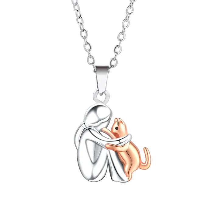 Dog/Cat Hug Pendant Necklace