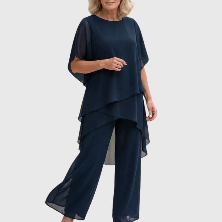 Elena | Elegant Draped Palazzo Set
