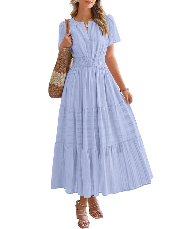 Elara™ | Boho A-Line Maxi Dress