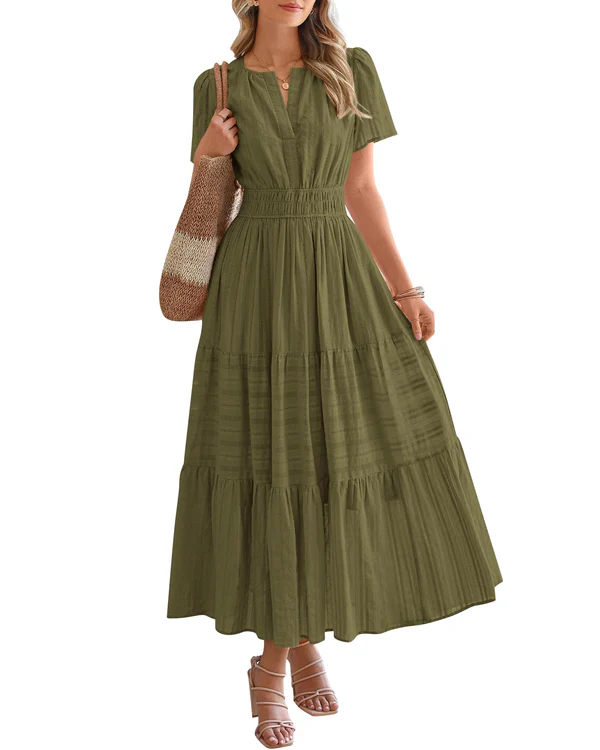 Elara™ | Boho A-Line Maxi Dress