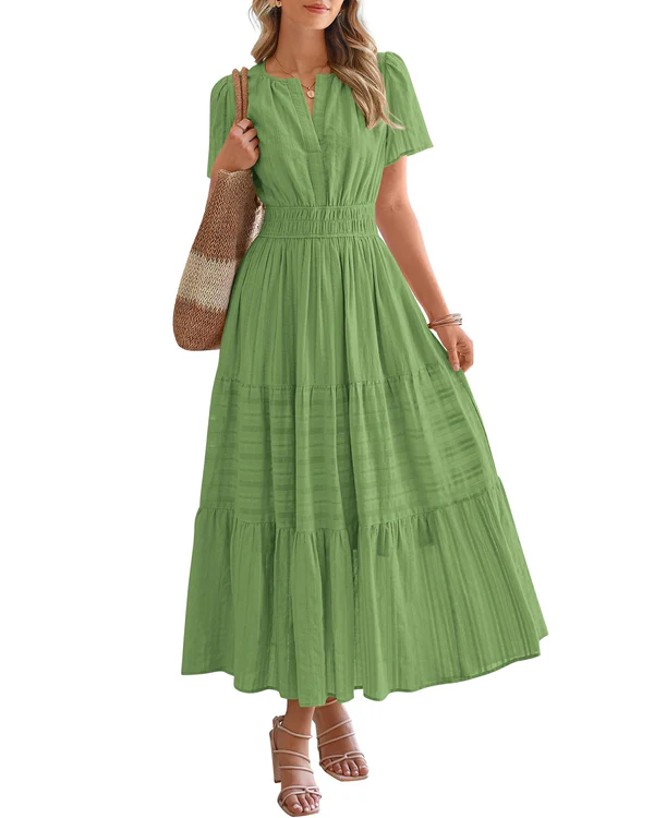 Elara™ | Boho A-Line Maxi Dress