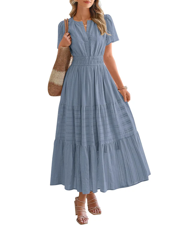 Elara™ | Boho A-Line Maxi Dress
