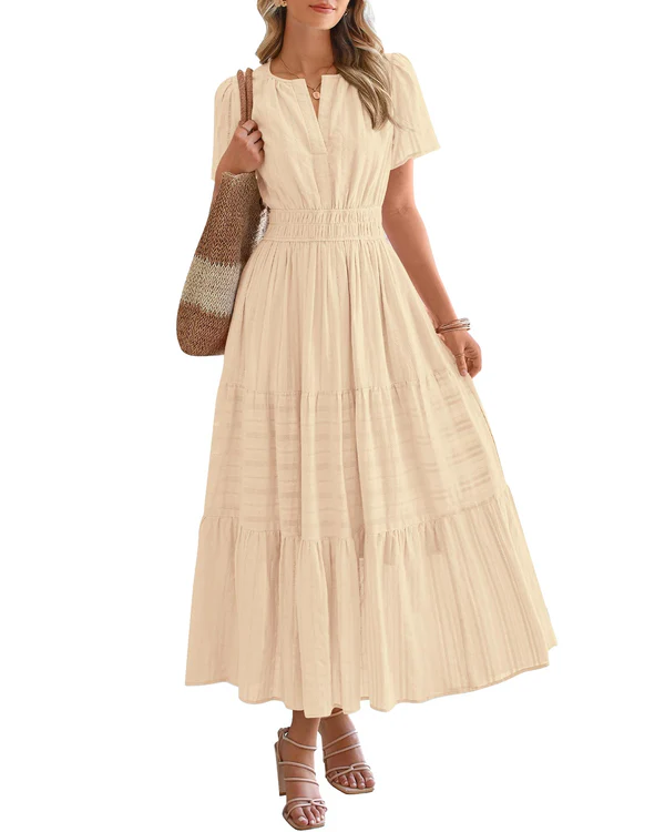 Elara™ | Boho A-Line Maxi Dress