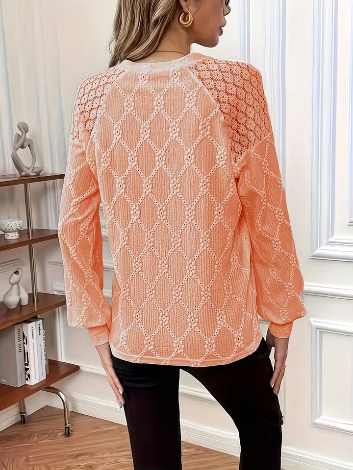 Gisellae | Textured Long Sleeve Blouse