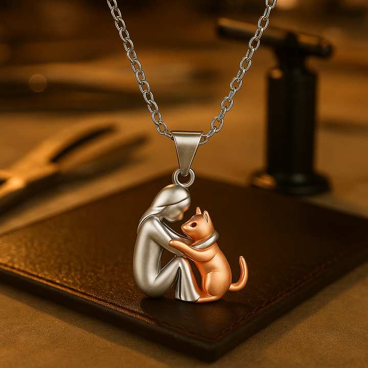 Dog/Cat Hug Pendant Necklace