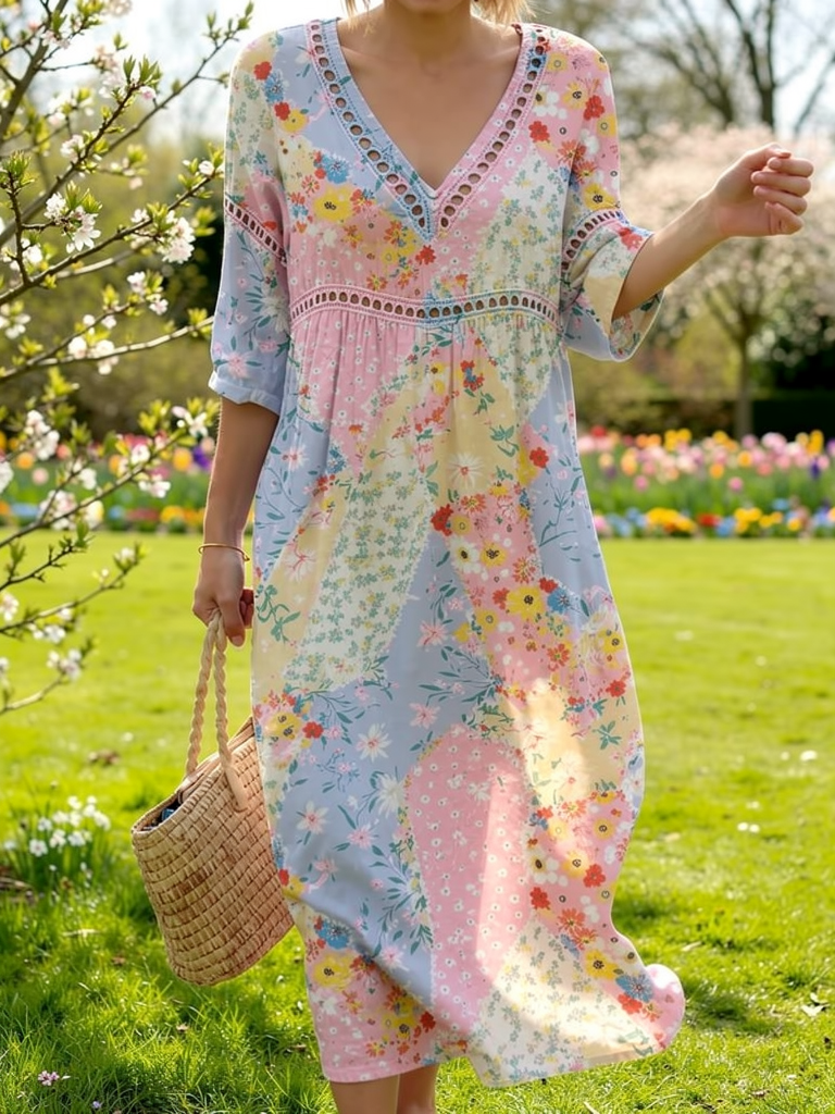 Emma | Floral Patchwork Dress