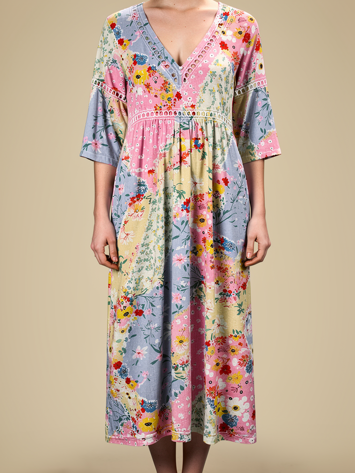 Emma | Floral Patchwork Dress