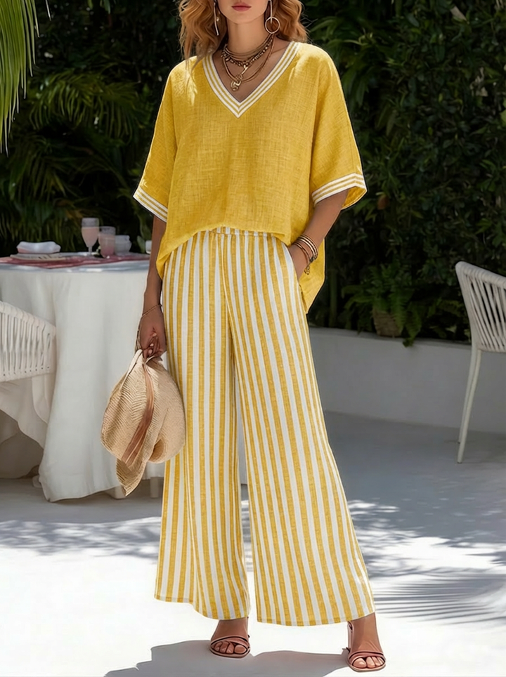 Alira - Striped Linen Duo Set
