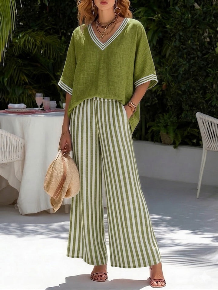 Alira - Striped Linen Duo Set