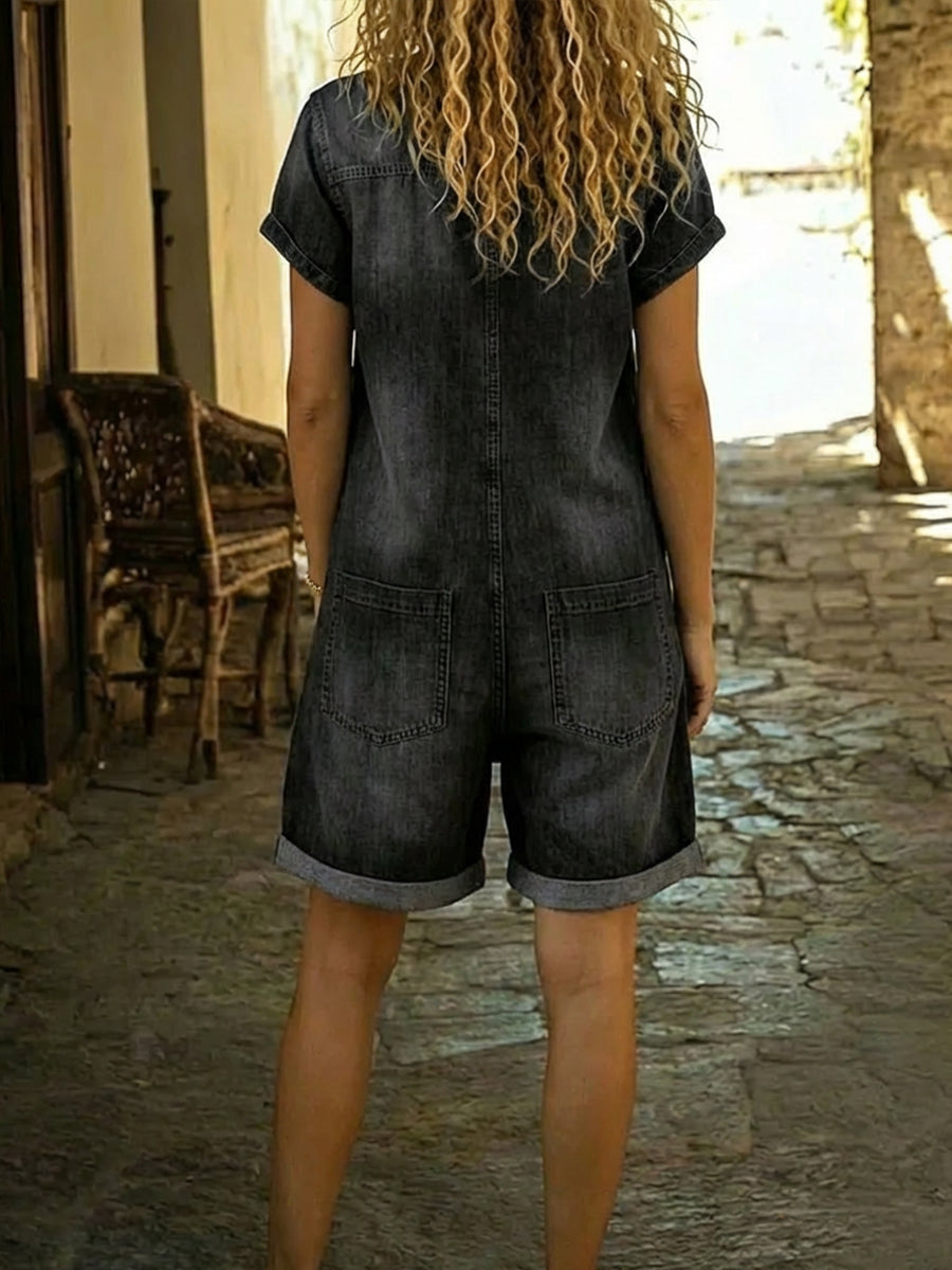 Elara | Relaxed Denim Jumpsuit