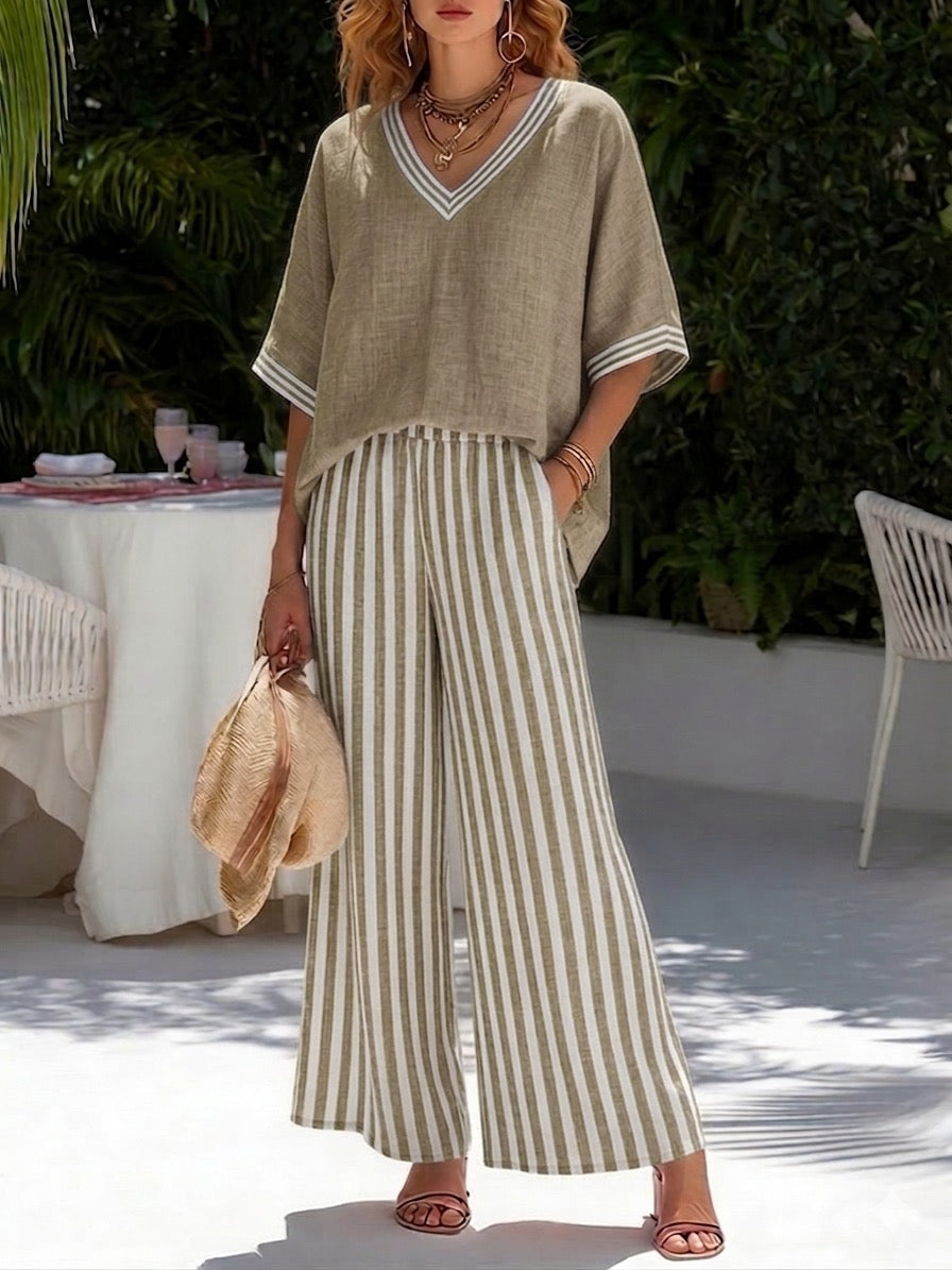 Alira - Striped Linen Duo Set